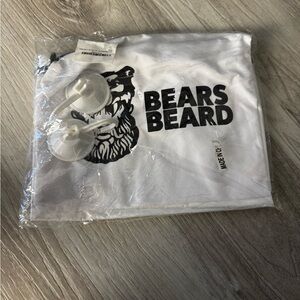 White Bears Beard Shaving Bib/Apron. Suctions to Mirror-Easy Cleanup
